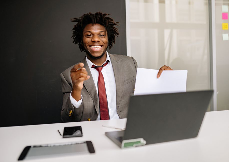business worker laptop success